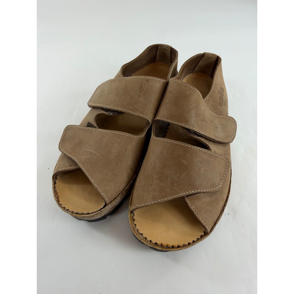 Haflinger Andrea Tan Brown Leather Adjustable Strap Sandals Women 40 Germany